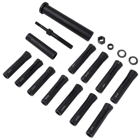 Pro Grade Dowel Pin Puller Master Kit with in-line pulling tools for fast, straight pin removal of various sizes, for auto shop use