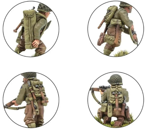 US Rangers 28mm Plastic Miniatures For World War II Tabletop Wargaming 30 Highly Detailed Infantry Figures With Dope Weapon Configs