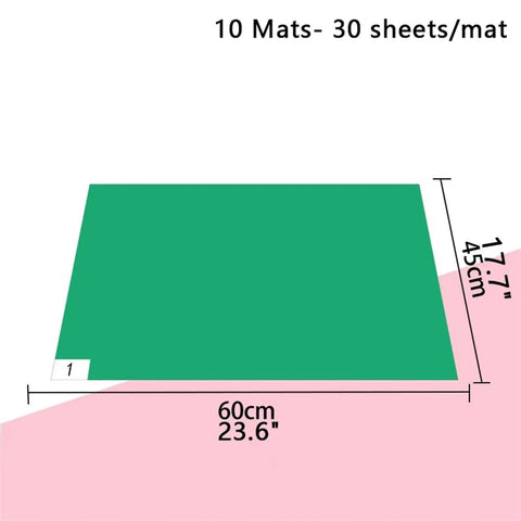 Heavy Duty Tacky Floor Mats 300 Total Sheets Snags Dirt Dust And Grime Straight Off Shoes And Wheels, showing dimensions 60cm x 45cm.