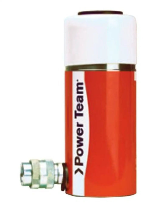 Rock Solid Single Acting Hydraulic Cylinder With Ten Ton Capacity And Four Inch Stroke Built Tough For Heavy Shop Jobs Featuring Chrome Piston Rod Aluminum Bronze Bearing And Solid Steel Body Crafted Stateside