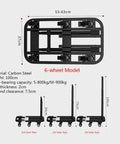 Smooth Rolling Folding Platform Trolley With Durable Steel Frame, Portable Flatbed Cart dimensions and details on a light background.