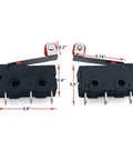 Roller Lever Arm Micro Limit Switch KW12 N 5A SPDT 1NO 1NC AC 125V 250V Small 20x10.5x6.5mm with red roller, side view