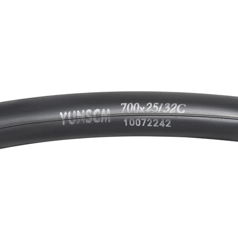 Close-up of Two Pack 700C Bike Tubes With Presta Valve 48mm Premium Butyl Rubber, size 700x25/32C marking visible.