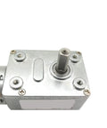 Top Tier JGY 370GB Worm Gear Motor With Encoded Output Delivers Super Fast Speed Control And Sweet Low RPM Torque For Your Custom Robotics And Automation Projects Today, showing top view with shaft.
