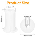 White silicone wall cable grommet with 7mm hole; 3/4-inch outer diameter, side and top views