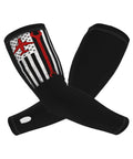 US Flag Airplane Wrench Cooling Arm Sleeves Ice Silk Sun Guard For Aviation Mechanics with black wrap and protective design.