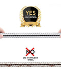Hands holding Extra Long 79 Inch Stainless Steel Shower Hose Handheld Extension Universal Replacement G One Half comparing materials
