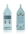 Front and back of Pro Grade Sound Level Meter With IEC Type 2 Weighting And Fast Slow Time Weighting, 35 To 130 dB Range, Model SL-4001