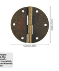 Ten Pack Killer Vintage Round Hinges Antique Bronze Finish Dang Sturdy Copper Build Easy Install for DIY Cabinets Drawers Jewelry Box Restoration - 4.2cm diameter.