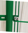 Heavy Duty Stainless Steel Wire Clips For Fencing And Animal Cages Quick And Easy Assembly 100 Sets Garden Fence Clamps For Cats Dogs Rabbits Chickens Durable Pet Cage Connectors on green pole