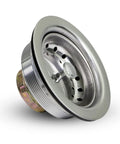 Heavy Duty Stainless Steel Kitchen Sink Drain Assembly With Strainer Basket And Rubber Stopper Built To Last Three And A Half Inch Fits Standard Three And A Half To Four And A Half Inch Flanges Durable Plug And Easy Install