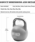 Heavy Duty Cast Iron Kettlebell Set 24kg Green For Home Gym Strength Training With Color Coded Weights 3.2cm handle size