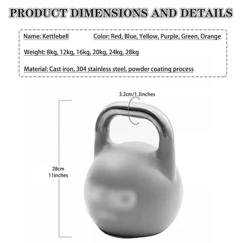 Heavy Duty Cast Iron Kettlebell Set 24kg Green For Home Gym Strength Training With Color Coded Weights 3.2cm handle size