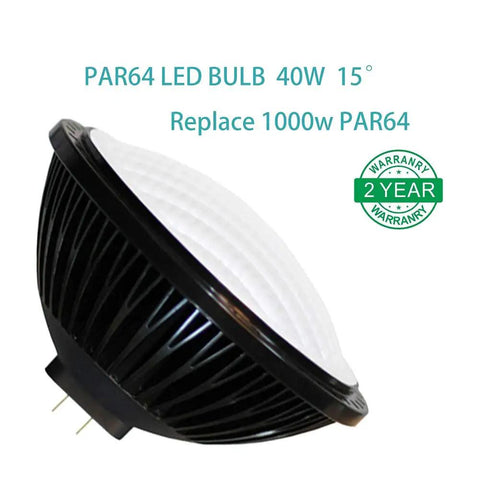 Par64 Led Bulb Replacement for 1000W Halogen, 80W, 15 Degree Beam, Warm White 2700K to 3000K, 120V GX16D, side view