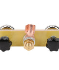 Heavy Duty Magnetic Ground Wire Clamp For Welding With Insulated Holder to Keep Workshop Repair And Metal Fabrication Projects Connected And Squeaky Clean, featuring a copper connector and black knobs.