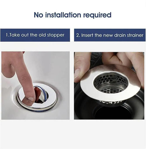 Stainless Steel Hair Strainer Universal Drain Catcher For Bathroom Sinks Bathtub And Laundry Tub Clog Blocker during installation process.