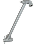 Adjustable Shower Arm Extension For Shower Heads Chrome Finish 10 To 18 Inch Reach Brass Construction, side view
