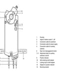 Hella Reliable Rotary Air Damper Actuators Powerpack With Two Tandem Mounted Units 35 Nm Three Position Torque AC 230V diagram with labels.