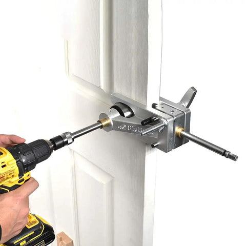 Drill using Two And One Eighth Inch Carbide Tipped Multi Spur Bit Built Tough Pro Grade Heavy Duty Drill Bit With Half Inch Shank