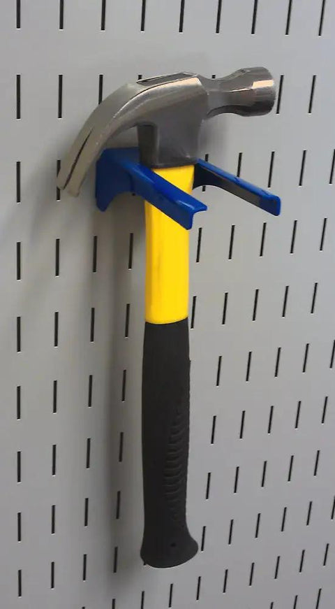 Hammer on Blue Slotted Metal Pegboard Hook Kit For Storage And Organization Deluxe Assortment 50 Lbs Capacity Made In USA Durable