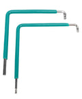 Top Tier Heavy Duty Window And Door Adjustment Tool Set With 59CrV4 Steel Hex Wrenches Plus T15 Star Key And 4mm Ball Head Bit; two teal L-keys
