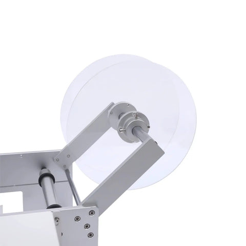 Semi Automatic Round Bottle Labeling Machine High Speed 300W Fiber Optic Sensor arm with label roll holder for efficient use.