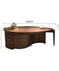 Top Shelf Black Walnut Desk With Authentic Mortise And Tenon Joints Versatile Chinese Style Home Office Workstation 222cm wide.