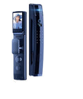 Straight Up Smooth Smart Door Lock With Fingerprint Scan And 3D Face Recognition Plus Integrated Cat Eye Camera, sleek black design.