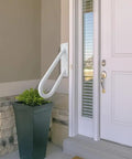 Solid Hold Wall Mount Handrail For Outdoor Steps With Non Slip Grip Safety Railing Takes Four Hundred Pounds built into porch entryway.