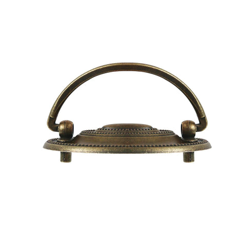 4 Pcs Antique Brass Bail Drawer Pulls Oval Drop Swing Handles For Dresser And Cabinet, Zinc Alloy Hardware, front view