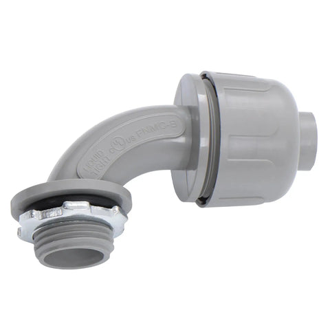 Hella Tough 1/2 Inch NPT 90 Degree RMC Conduit Connectors Bulk 60 Pack Steel Insert for DIY electrical wiring.