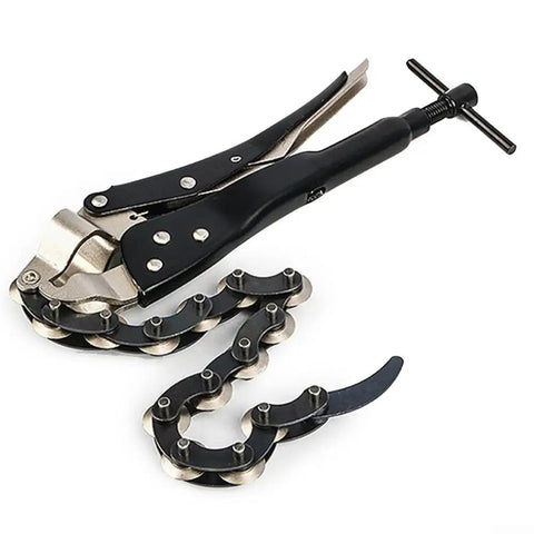 Heavy Duty Tailpipe Cutter Chain Plier For Exhaust Systems Carbon Steel Tool Built To Slice Copper Tubing And Steel Pipes Up To 90mm Fast And Clean Great For Auto Shops And DIY Muffler Projects, chain plier with cutting chain