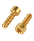 Gold Titanium M6x20 Socket Allen Hex Bolts For Bicycle Disc Brake Caliper Adapter Screws 4 Pack, corrosion resistant hardware.