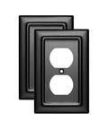 Duplex Outlet Cover Plate Pack Of 2 1 Gang Matte Black Wall Plate For Electrical Outlets Built To Last Durable Metal Construction