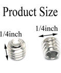 Hex Socket Set Screws 1/4-20 X 1/4 Stainless Steel 304 Cup Point Full Thread Grub Screws, product dimensions