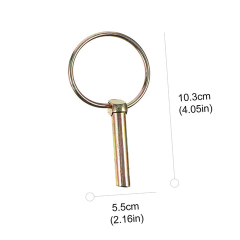Galvanized lynch pin from Ten Pack Safety Pin Locks For Lawn Mower Trailers And Farm Equipment Heavy Duty Lynch Pin Retainer Kit