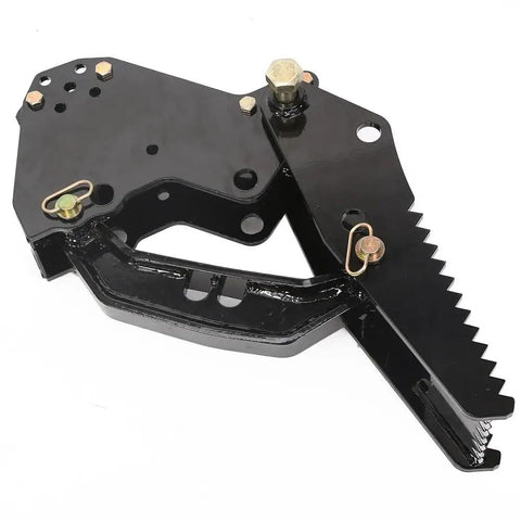 Heavy Duty Backhoe Thumb Excavator Claw For 3.25 Inch Boom Width Beefy Steel Attachment Built To Withstand Large Impacts angled view