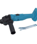 Badass 18V Brushless Cordless Angle Grinder With Rechargeable Lithium Battery For Cutting Polishing Metal And Wood Professional Power Tool next to wrench.