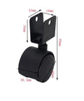 1.5 Inch Furniture Caster Wheels With Swivel And Brakes, Locking, 360 Degree Rotation Smooth No Noise Wheels, U Bracket Mounting
