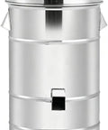 Heavy Duty Electric Countertop Food Dehydrator With Five Stainless Steel Trays, shiny stainless steel design and sturdy base.
