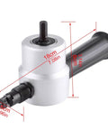 Power Drill Nibbler Attachment For Metal Sheets With Double Blade, 360 Degree Adjustable Head, side view with dimensions