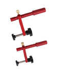 Rock Solid 20mm Aluminum Bench Dog Clamps With Soft Pads for woodworking, showing side view with textured grips, 2-pack bundle