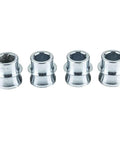Ready Rock Solid 3/4 To 1/2 Inch Spacer Heims, High Misalignment Rod End Joints, 1045 Steel With Clear Zinc Plating, 4 Pack Close Up