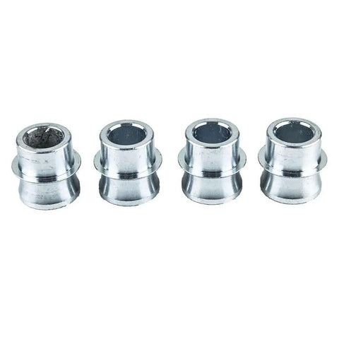 Ready Rock Solid 3/4 To 1/2 Inch Spacer Heims, High Misalignment Rod End Joints, 1045 Steel With Clear Zinc Plating, 4 Pack Close Up