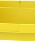 Heavy Duty Plastic Shelf Bins For Garage Closet And Drawer Organization 12-Inch By 11-Inch By 4-Inch Yellow 12-Pack Durable Storage Bin