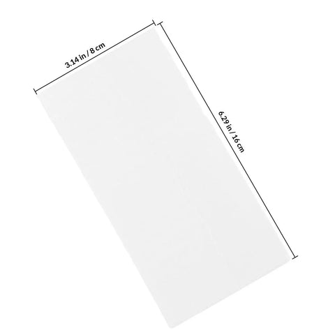 100 Pack White EPE Packing Bags for Glassware Protection and Fragile Items, Soft Cushioning Sleeves with dimensions.