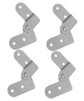 4-Piece Folding Table Hinges Kit For 180-Degree Beefed-Up Heavy-Duty Attic Ladder And Folding Furniture Repairs Chicken-Mouth Shape Hardware Easy Install Replacement For Pull-Down Stairs And Foldable Tables, silver iron hinges