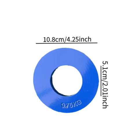 Blue 750g Micro Fractional Weight Plates For Barbell Training, compact steel with 51mm bore for home gym use