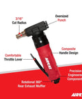18 Gauge Nibbler Sheet Metal Cutter For Auto Body And Ductwork Projects Heavy Duty Bevel Free Cutting Tool With Precision Punch Red And Black Handle