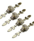 Vintage Nostalgia Door Handles Set For Cabinets And Drawers Antique Style Metal Pulls shown in antique gold finish, set of 4